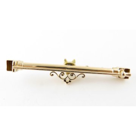 Antique Victorian 14 Karat Yellow Gold Fox Bar Pin #4198 - Picture 8 of 8